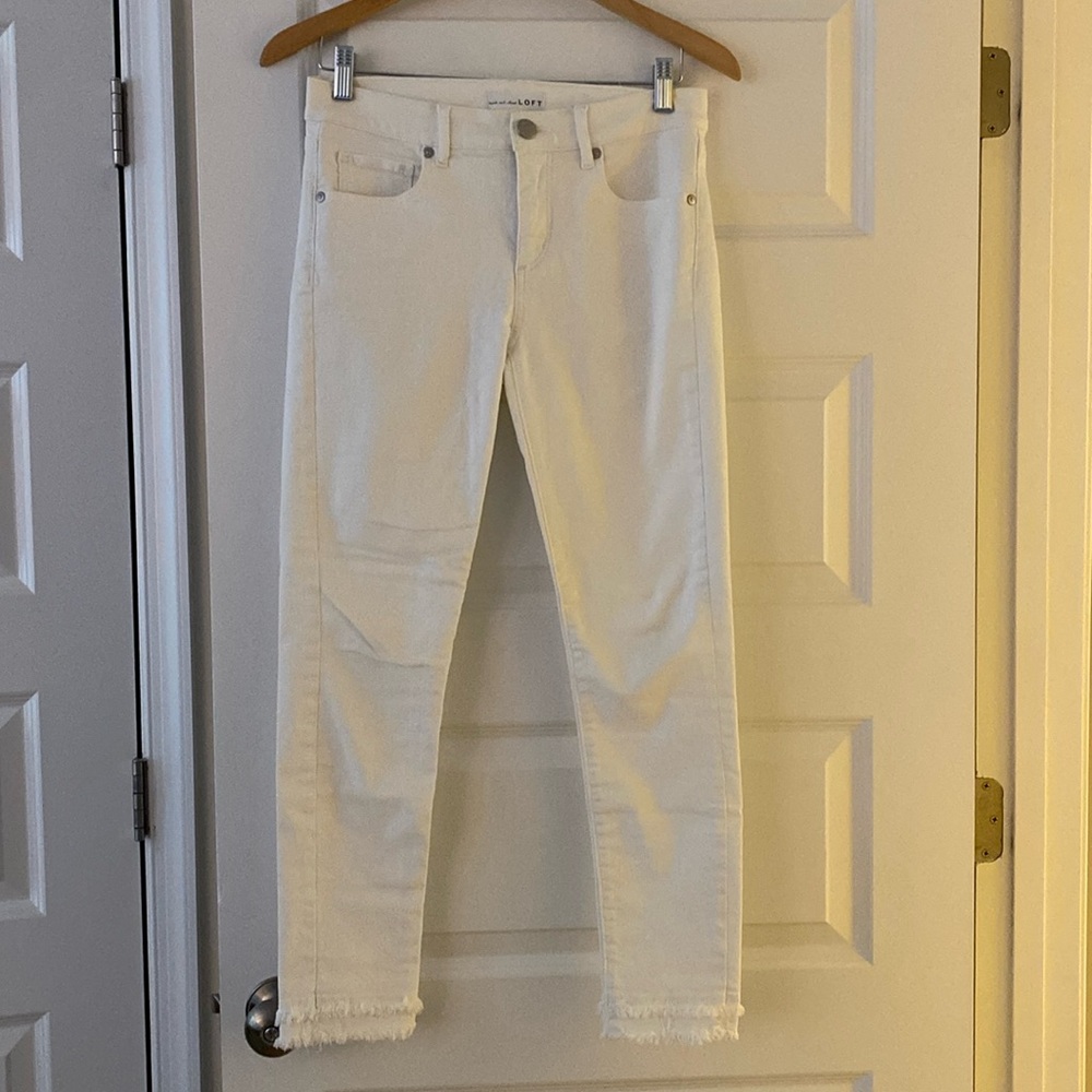 LOFT white denim jeans